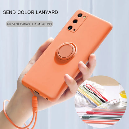 Ring Holder Silicone Case for Samsung Galaxy – Strap Included
