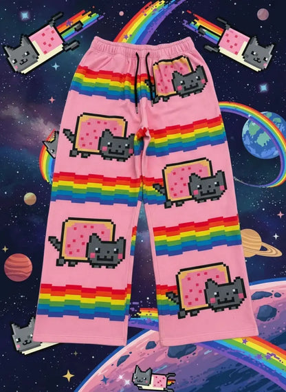 Nyan Cat Baggy Sweatpants Y2K Streetwear Hip Hop Graphic Pants