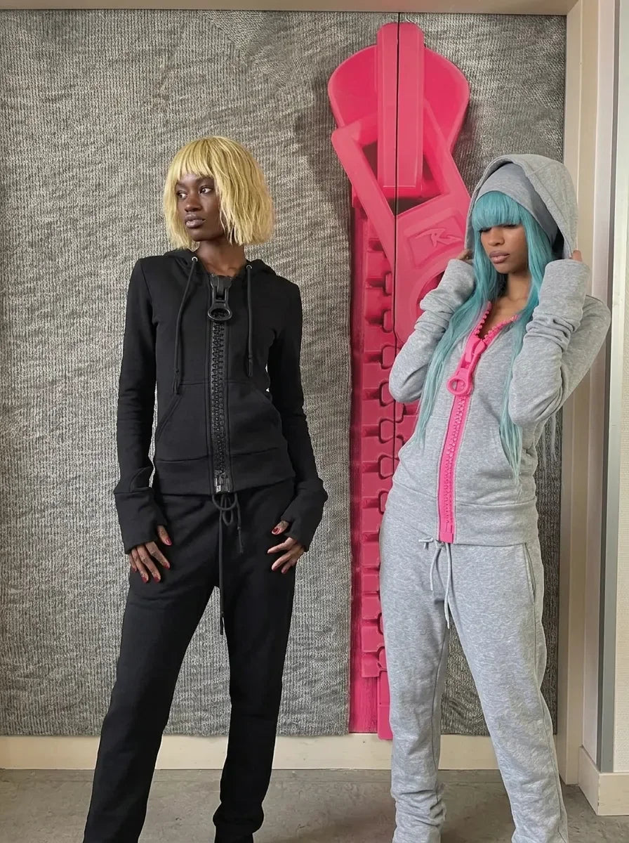 Y2K Zip-Up Hoodie – Oversized Punk Streetwear Jacket