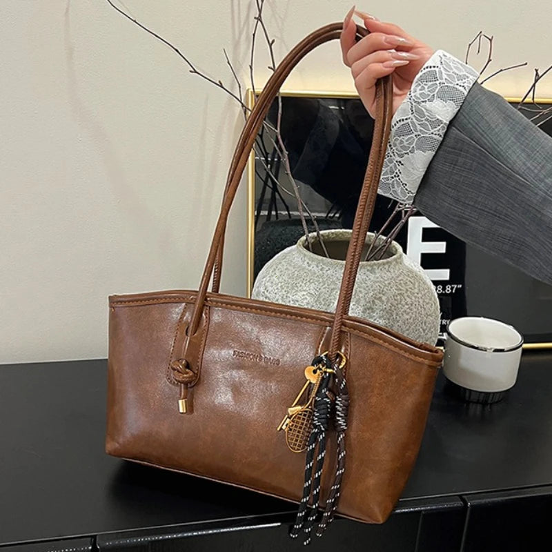 PU Leather Shoulder Bag for Women Y2K