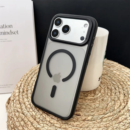 MagSafe Matte iPhone 17 Case – Shockproof Clear Back with Colorful Border