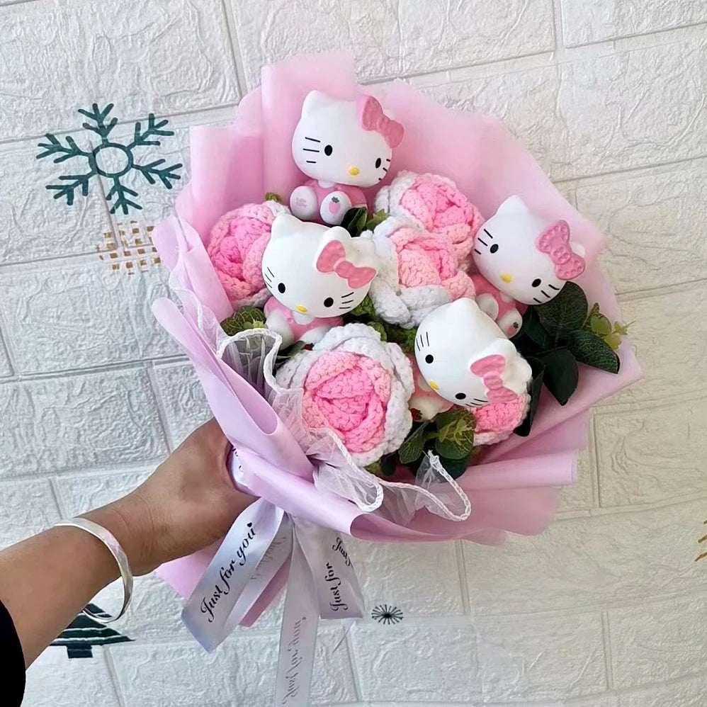 Hello Kitty Plush Bouquet Rose Flower Gift