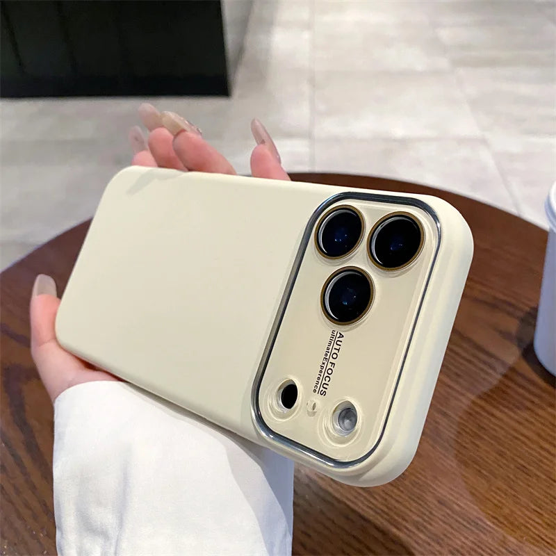 Liquid Silicone iPhone Case with Camera Lens Protection – iPhone 12–17 Series