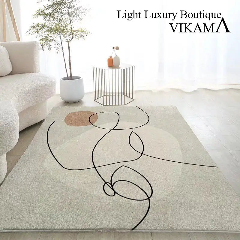 Nordic Geometric Area Rug – Soft Lint-Free Living Room & Bedroom Carpet