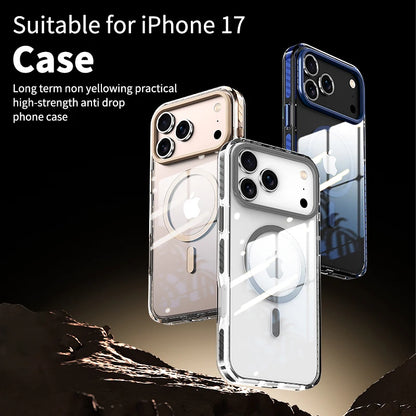 MagSafe Clear iPhone Case with Colorful Striped Border