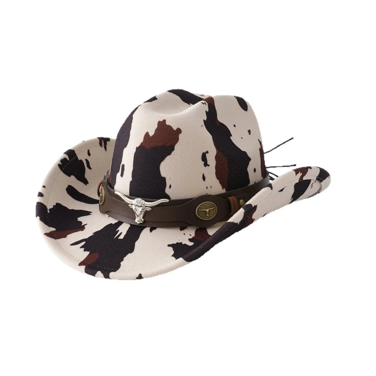 Cowgirl Hat Wide Brim – Cow Print Western Cap Women Men