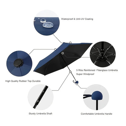 Compact 5 Fold Mini Travel Umbrella With UV Protection Lightweight Capsule Sunshade
