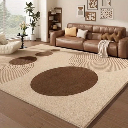 Modern Cream Abstract Area Rug – Soft Living Room & Bedroom Carpet