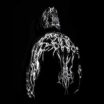 Dark Graphic Hoodie – Luminous Magic Sword Print Streetwear