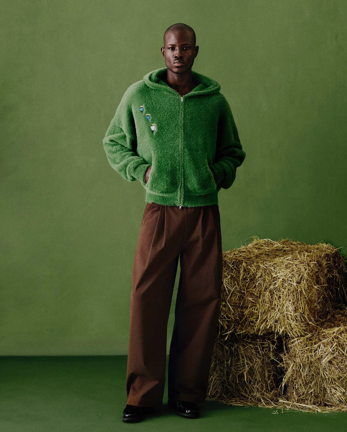 Men's Green Exploration Rugby Knit Sweater