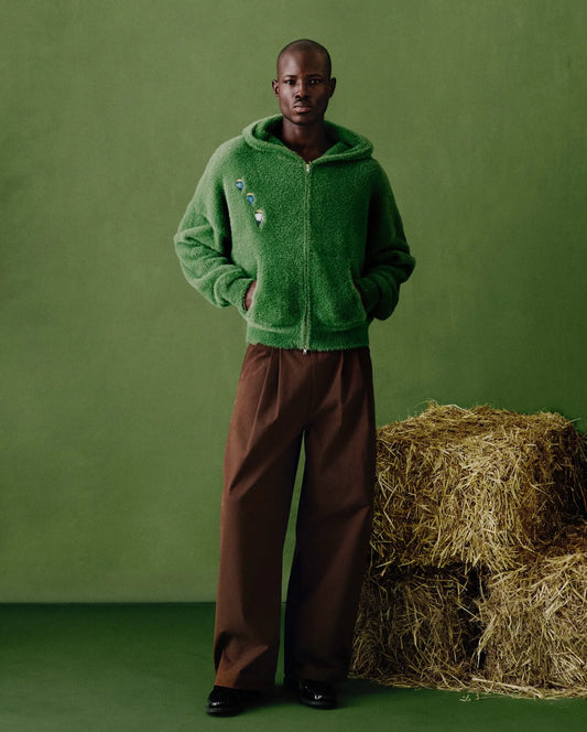 Men's Green Exploration Rugby Knit Sweater