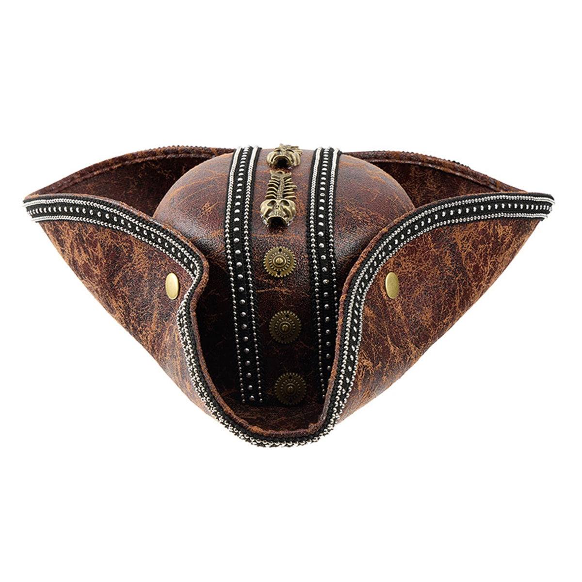 Pirate Tricorn Hat – PU Leather Halloween Cosplay Cap