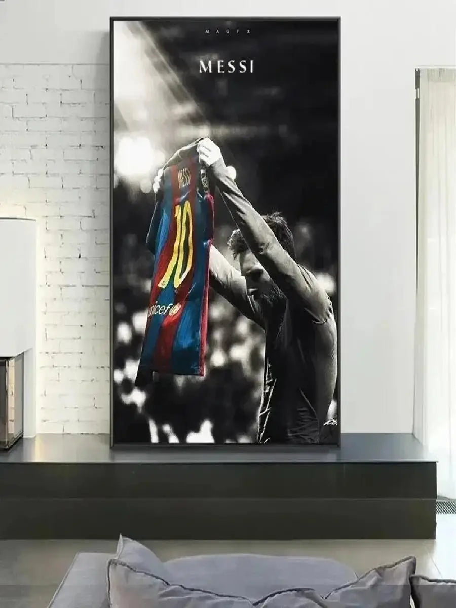 Lionel Messi Canvas Wall Art – Football Star Poster Print