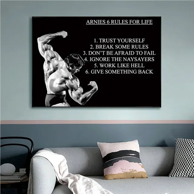 Arnold Schwarzenegger Motivational Gym Poster – Bodybuilding Wall Art