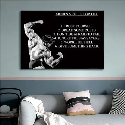 Arnold Schwarzenegger Motivational Gym Poster – Bodybuilding Wall Art