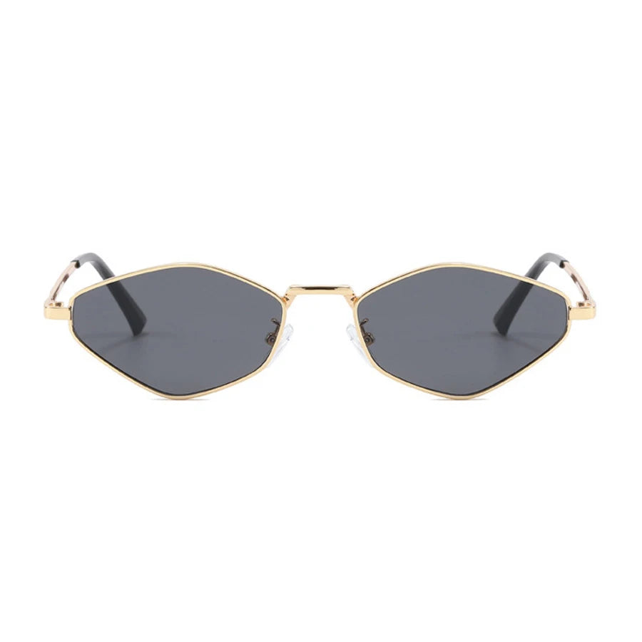 Women's Small Frame Polygon Sunglasses – UV400 Metal Designer Shades