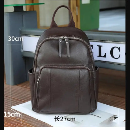 Top Grain Genuine Leather Backpack – Large Capacity Travel Bag