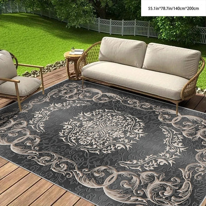 Bohemian Geometric Area Rug – Non-Slip Floral Medallion Carpet for Living Room & Bedroom