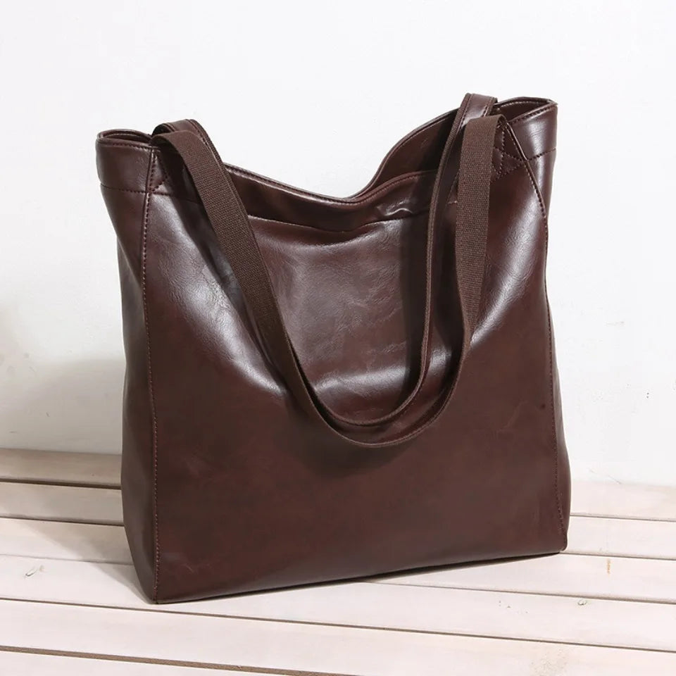 High Quality Oil Skin Leather Bucket Hand Bags