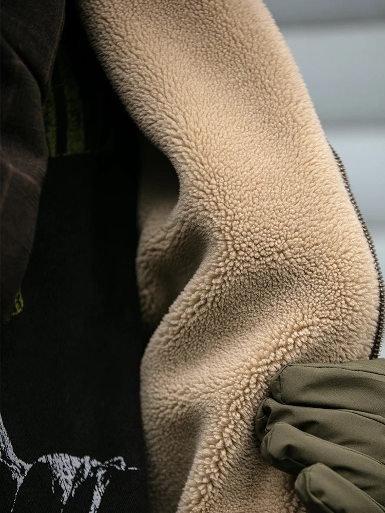 Men's Fleece-Lined Heavyweight Winter Jacket – Japanese Vintage Style