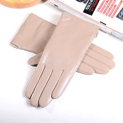 Women's Leather Wool-Lined Touchscreen Riding Gloves