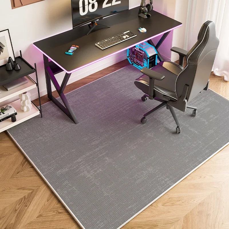Gaming Chair Mat – Minimalist Grey Rug, Stain Resistant Floor Carpet