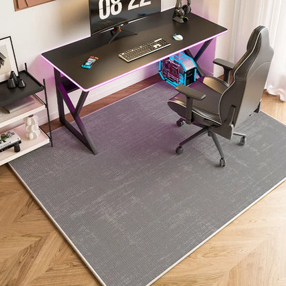 Gaming Chair Mat – Minimalist Grey Rug, Stain Resistant Floor Carpet