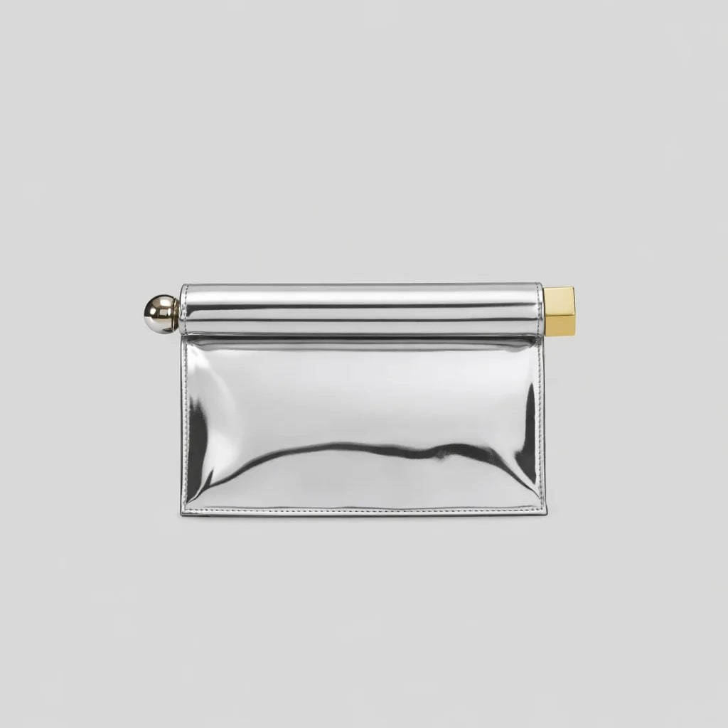Metallic Clutch Bag for Women – Mini Chain Crossbody Evening Purse