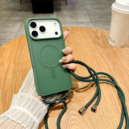 MagSafe Lanyard iPhone Case Candy Color Crossbody Necklace