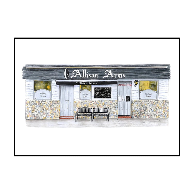 Glasgow Bookshops Wall Art Poster – Watercolor Illustrated Print