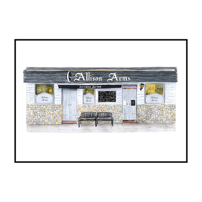 Glasgow Bookshops Wall Art Poster – Watercolor Illustrated Print