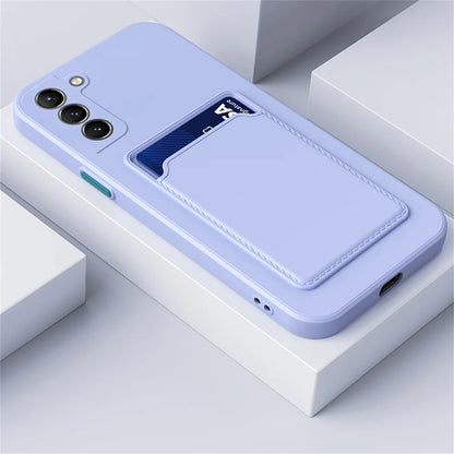 Samsung Galaxy Card Slot Wallet Case | TPU Silicone S21–S25 & A Series
