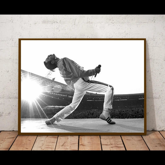 Freddie Mercury Vintage Concert Poster – Queen Rock Music Wall Art