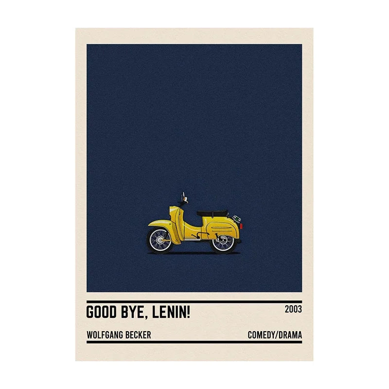 Movie Car Minimalist Poster Wall Art Print | Classic Film Decor