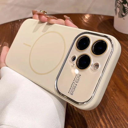 Magnetic Liquid Silicone iPhone Case – MagSafe Compatible with Camera Lens Protector