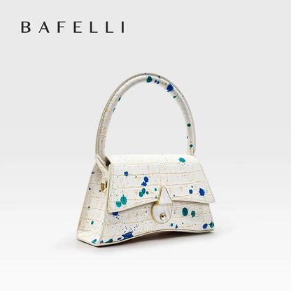 Designer Mini Top Handle Bag – Croc-Embossed Paint Splash
