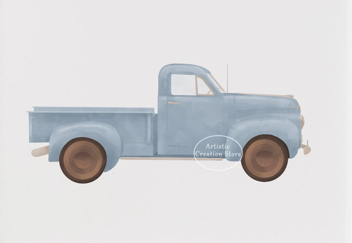 Boys Nursery Wall Art Vintage Travel Prints Blue Plane Balloon