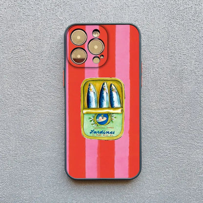 Sardines Pattern Phone Case – Shockproof Cover for iPhone 17 16 15 14 13 12 11 X