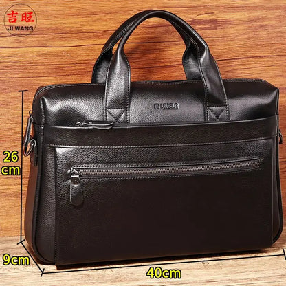 Genuine Leather Laptop Briefcase for Men – 16 Inch
