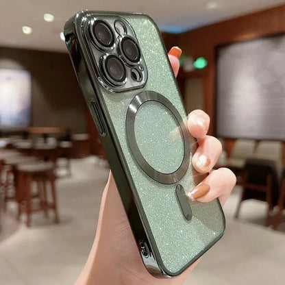 Electroplate Glitter MagSafe iPhone Case for iPhone 11 12 13 14 15 16 17 Series