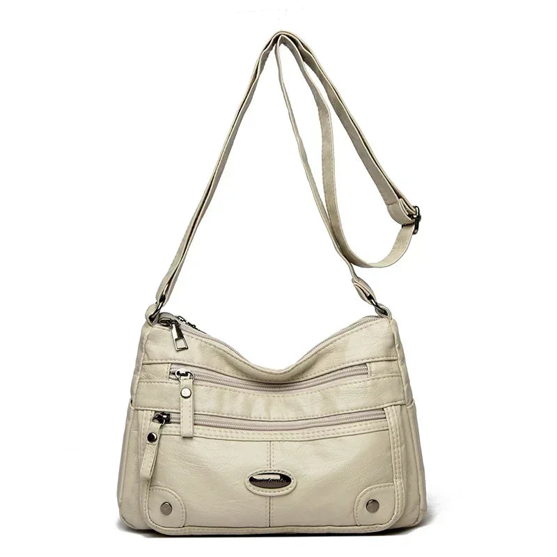 Leather Versatile Double Layer Retro High Quality Luxury Crossbody Bags