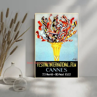 Cannes Film Festival Vintage Poster – Retro Movie Wall Art