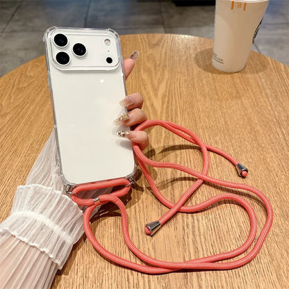 iPhone Crossbody Lanyard Case – Clear Shockproof Bumper Cover