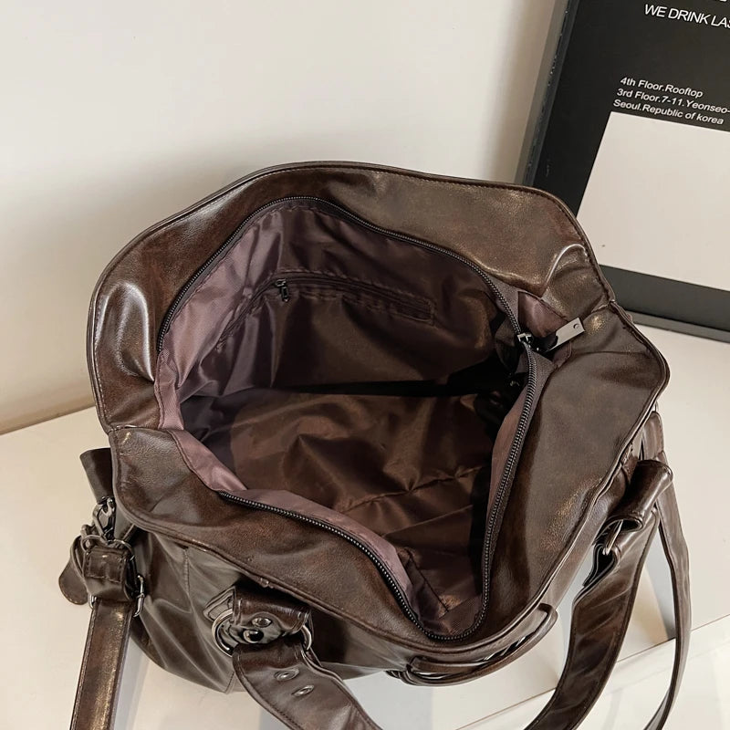 Leftside Vintage Brown Leather Shoulder Bag Women Retro Crossbody Purse Female Handbags Purses Chic