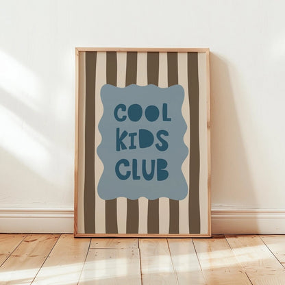 Cool Kids Club Wall Art Print – Kids Room Typography Poster