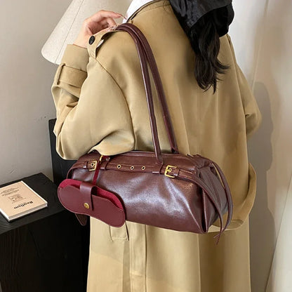 Buckle Decoration Fashion PU Shoulder Bag
