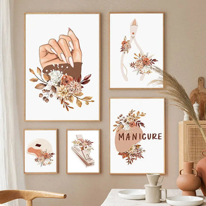 Beauty Salon Wall Art Print – Nordic Boho Nail Salon Poster