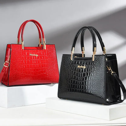 Luxury Alligator-Embossed PU Leather Handbag for Women