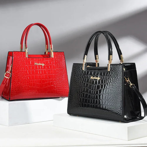 Luxury Alligator-Embossed PU Leather Handbag for Women