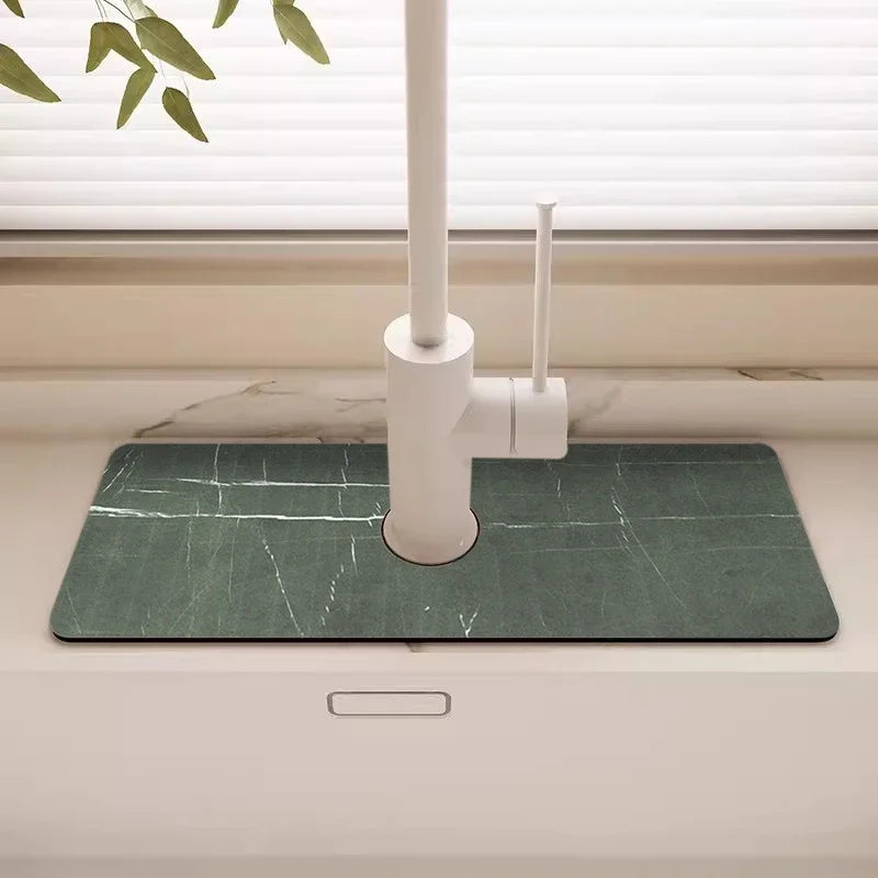 Faucet Splash Guard Mat – Absorbent Sink Countertop Water Pad for Bathroom & Kitchen